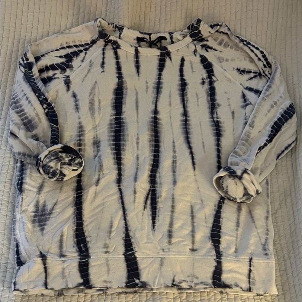 Fifteen Twenty Navy and White Tie-Dye Sweatshirt
